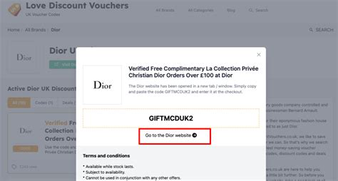 dior website promo code